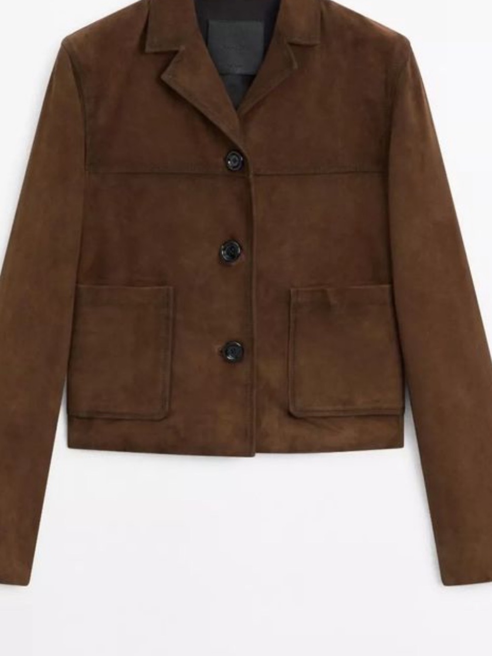 Massimo Dutti Brown Suede Button-Front Jacket